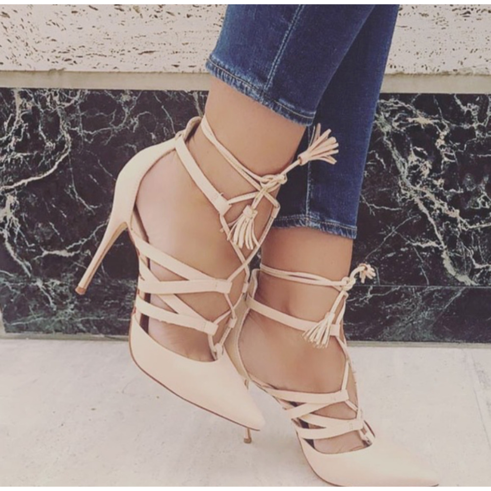 SCHUTZ Nude Strappy Heels